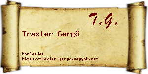Traxler Gergő névjegykártya